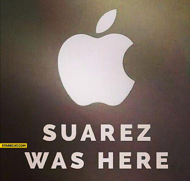 Suarez was here Apple logo