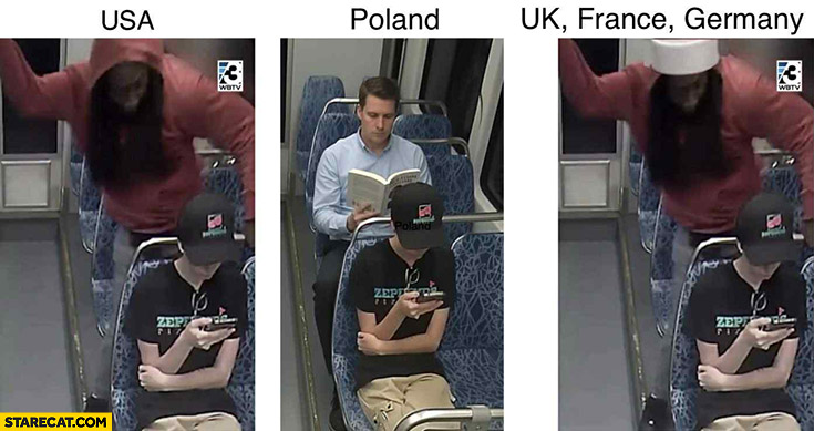 Subway agression: USA, Poland, UK, France, Germany compared Iryna Zarutska