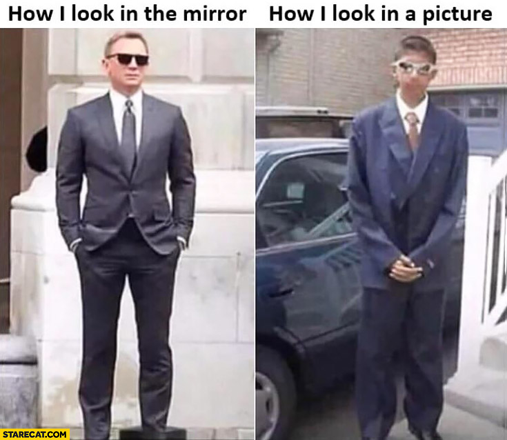 Suit how I look in the mirror vs how I look in a picture
