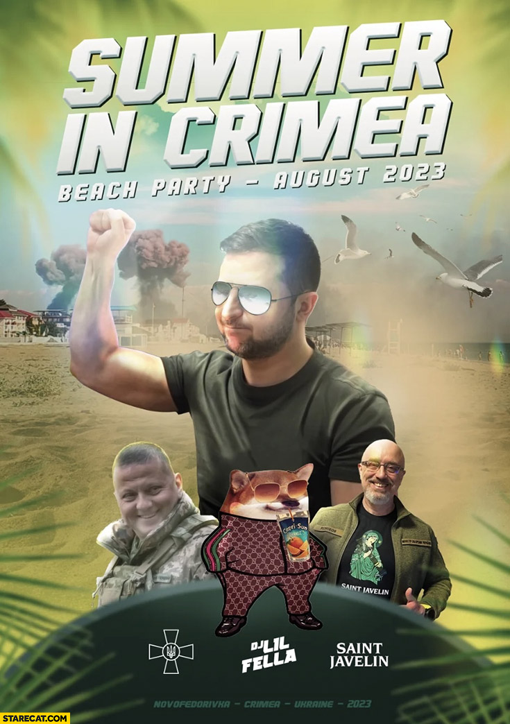 Summer in Crimea beach party august 2023 war in ukraine party poster