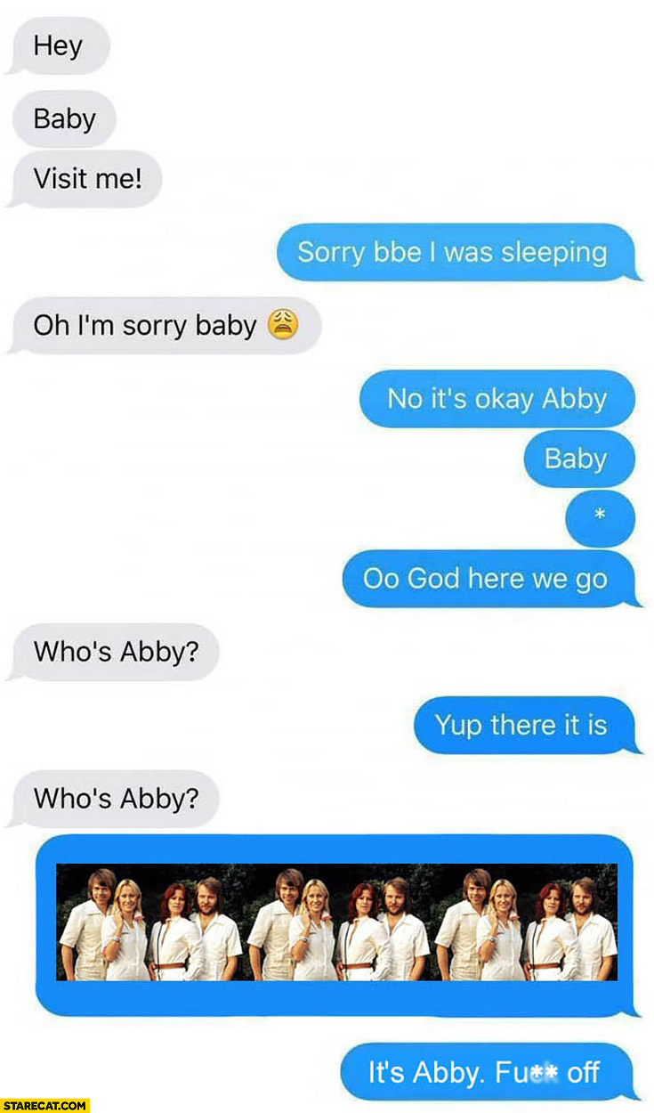 Talking on messenger misspelled baby Abby who’s Abby? It’s Abby