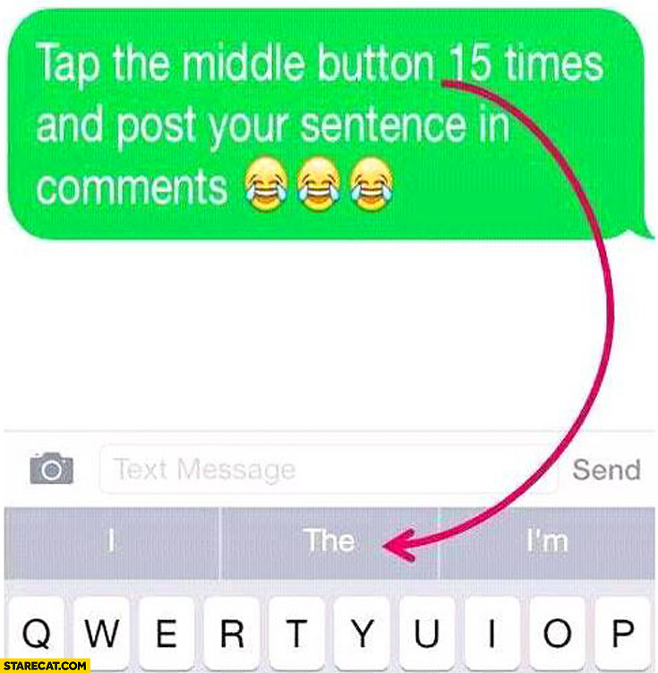 Tap the middle button 15 times and post your sentence in comments iOS spell check