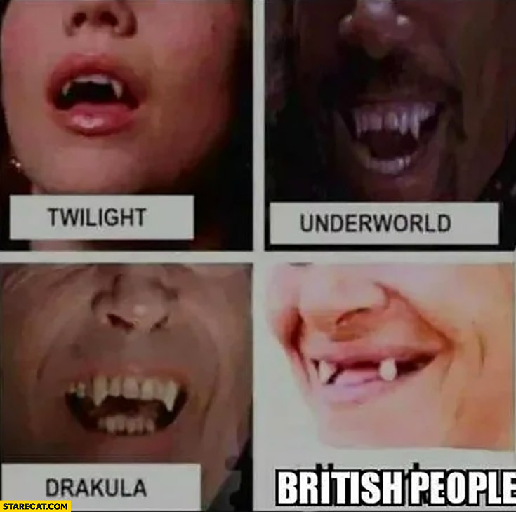 Teeth twilight underworld dracula british people comparison