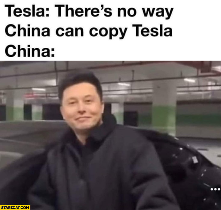 Tesla: there’s no way China can copy Tesla, meanwhile China copied Elon Musk