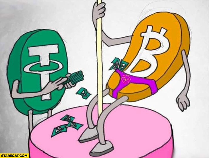 Tether bitcoin lap dance drawing crypto cryptocurrencies