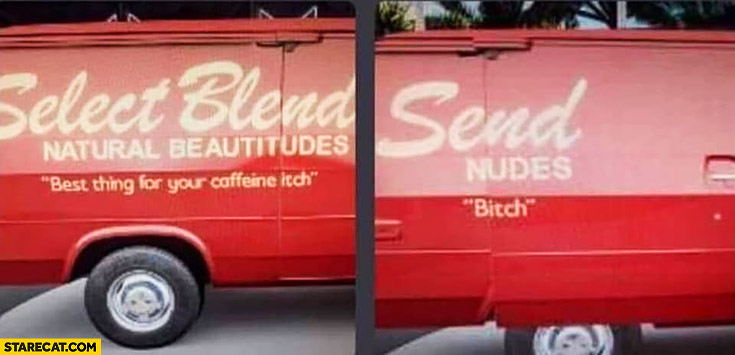 Text on a van becomes send nudes once the door is open