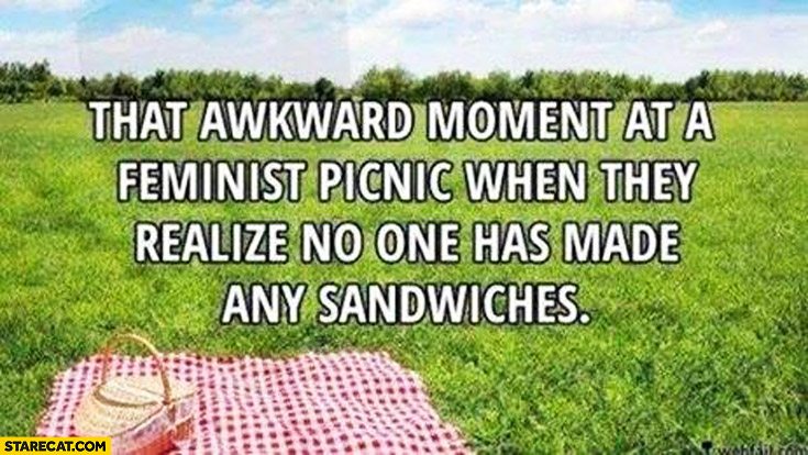 That awkward moment at a feminist picnic when they realize no one has made any sandwiches