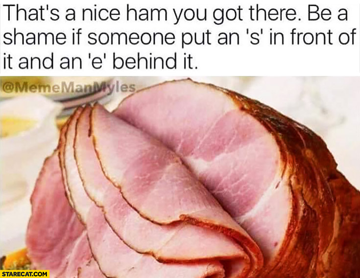 That’s a nice ham you got there, be a shame if someone put an “s” in front of it and an “e” behind it