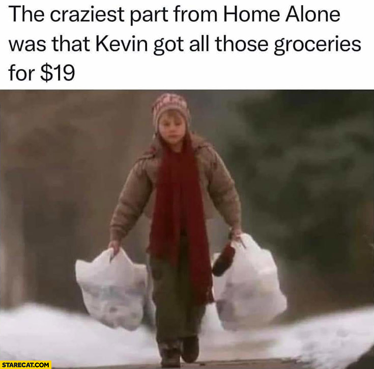 The craziest part from Home Alone was that Kevin got all those groceries for $19 dollars