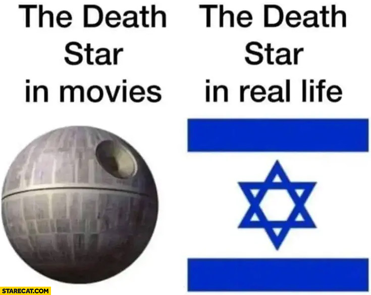 The death star in movies vs in real life Israel jew jews