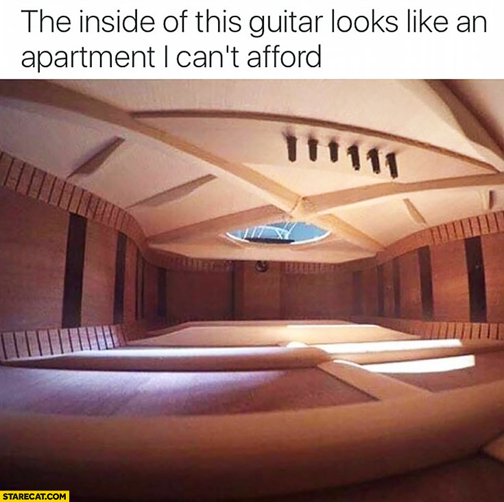 The inside of this guitar looks like an apartment I can’t afford
