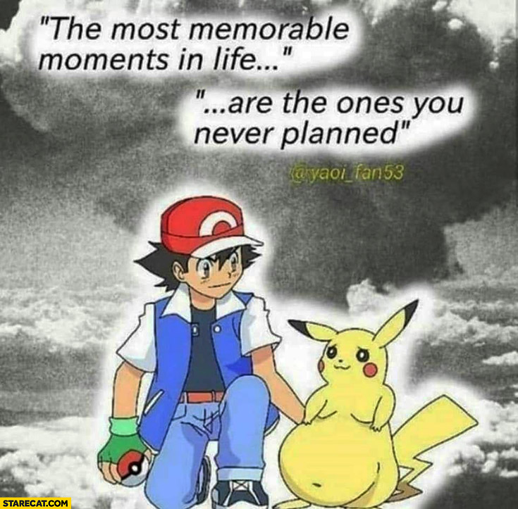 The most memorable moments in life are the ones you never planned pregnant Pikachu