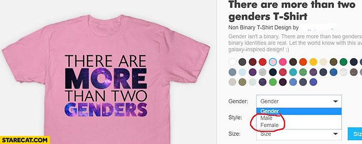 There are more than two genders t-shirt only male or female