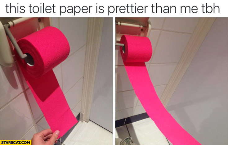 This toilet paper is prettier than me to be honest red