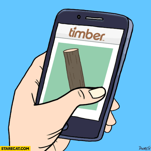 Timber app swipe animation Tinder