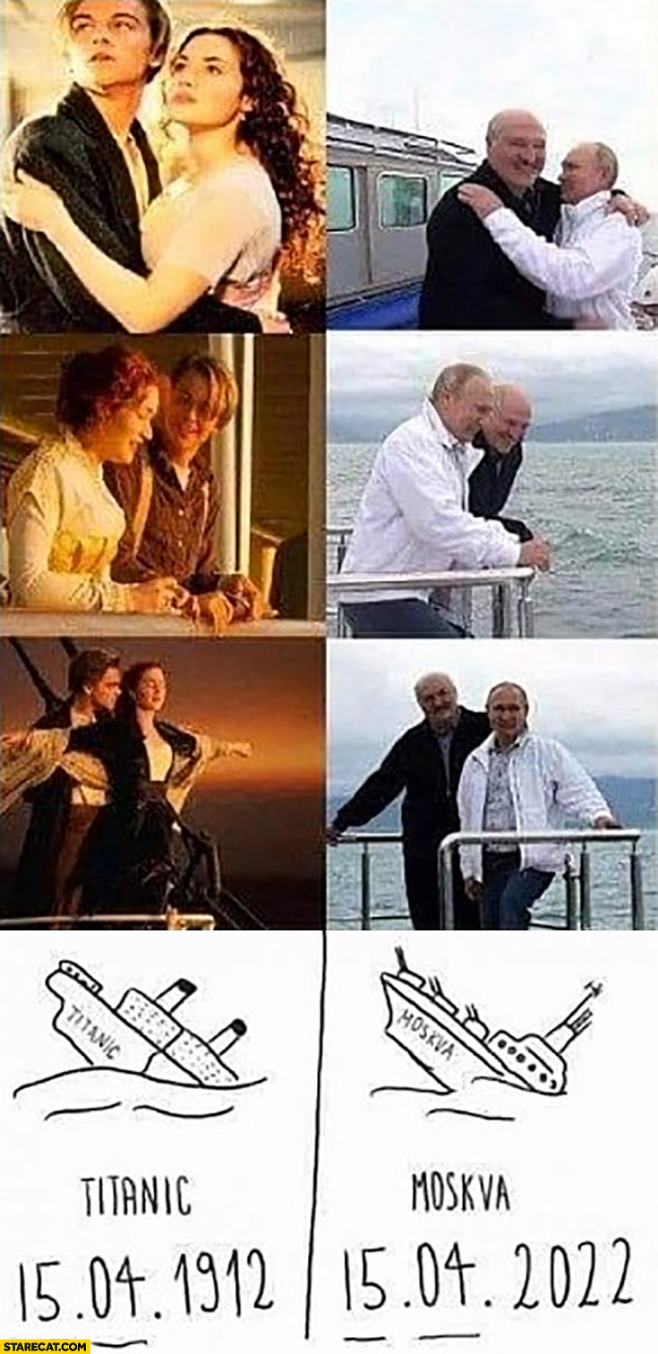 Titanic vs Moskva russian cruiser sank on the same day Jack Rose Putin Lukashenko