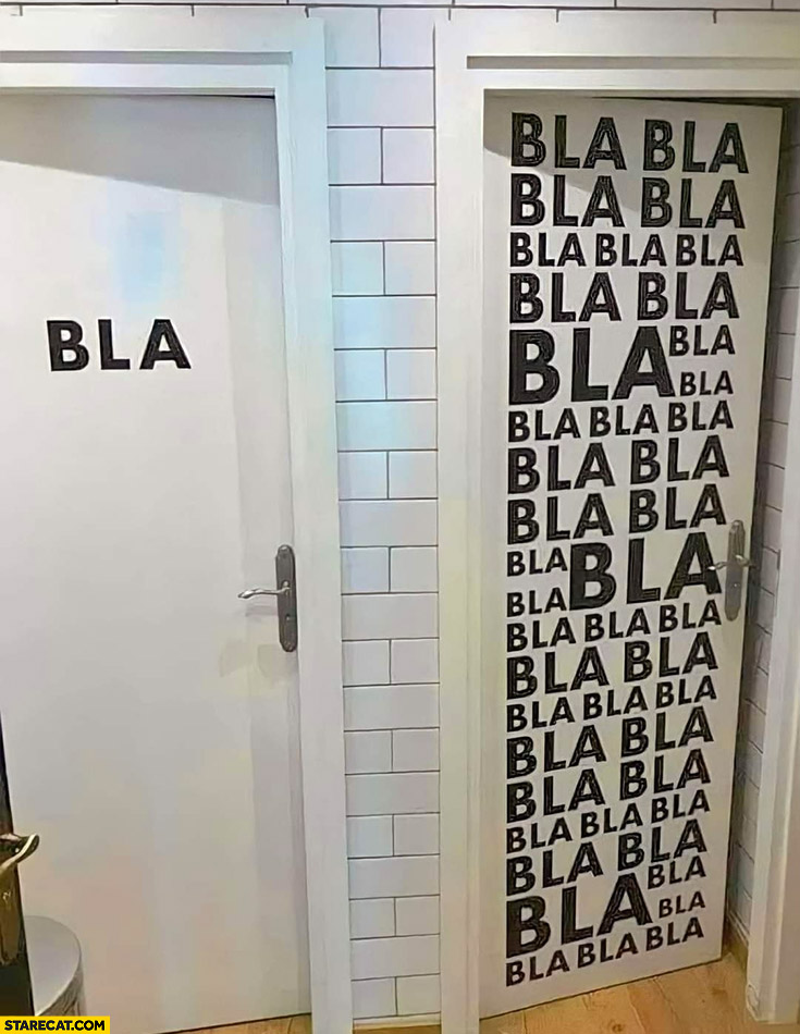 Toilet doors men bla vs women bla bla bla