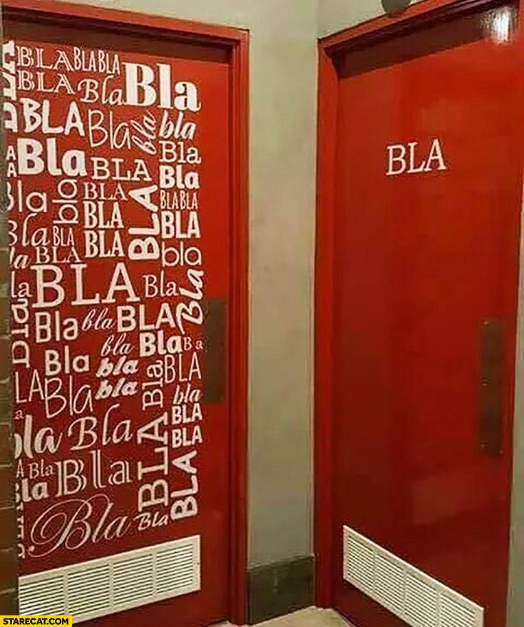 Toilet doors men women bla bla