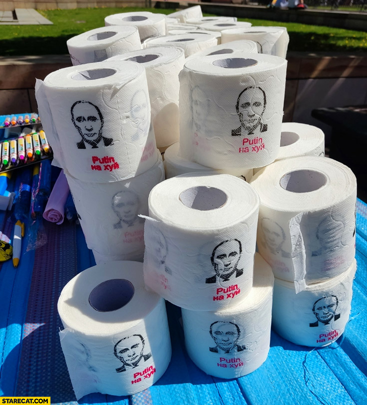 Toilet paper with Putin’s face on it