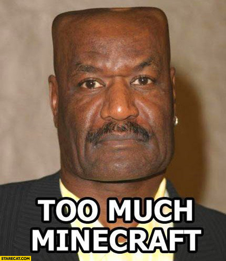 Too much Minecraft guy with rectangular square head