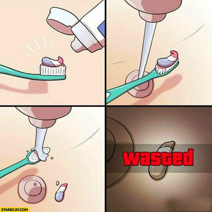 Toothpaste flushed by water wasted GTA