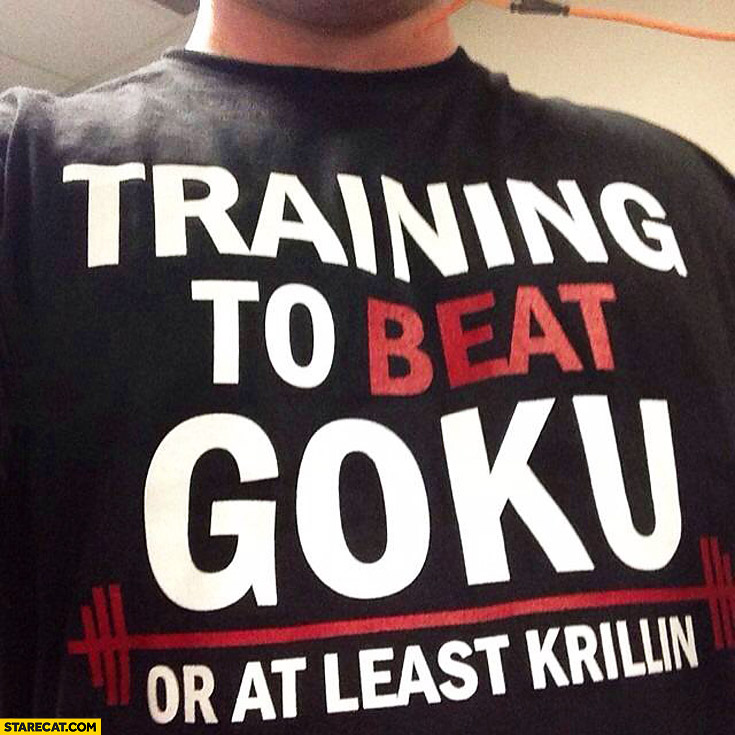 Training to beat Goku or at least Krillin t-shirt