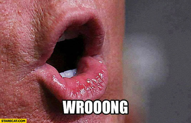 Trump mouth saying wrong closeup