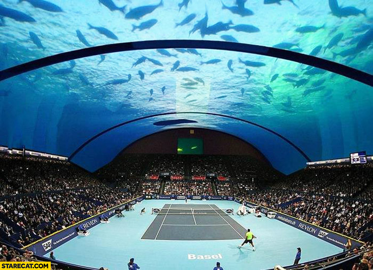 Underwater tennis court