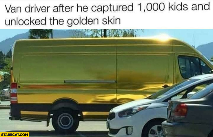 Van driver after he captured 1000 kids and unlocked the golden skin