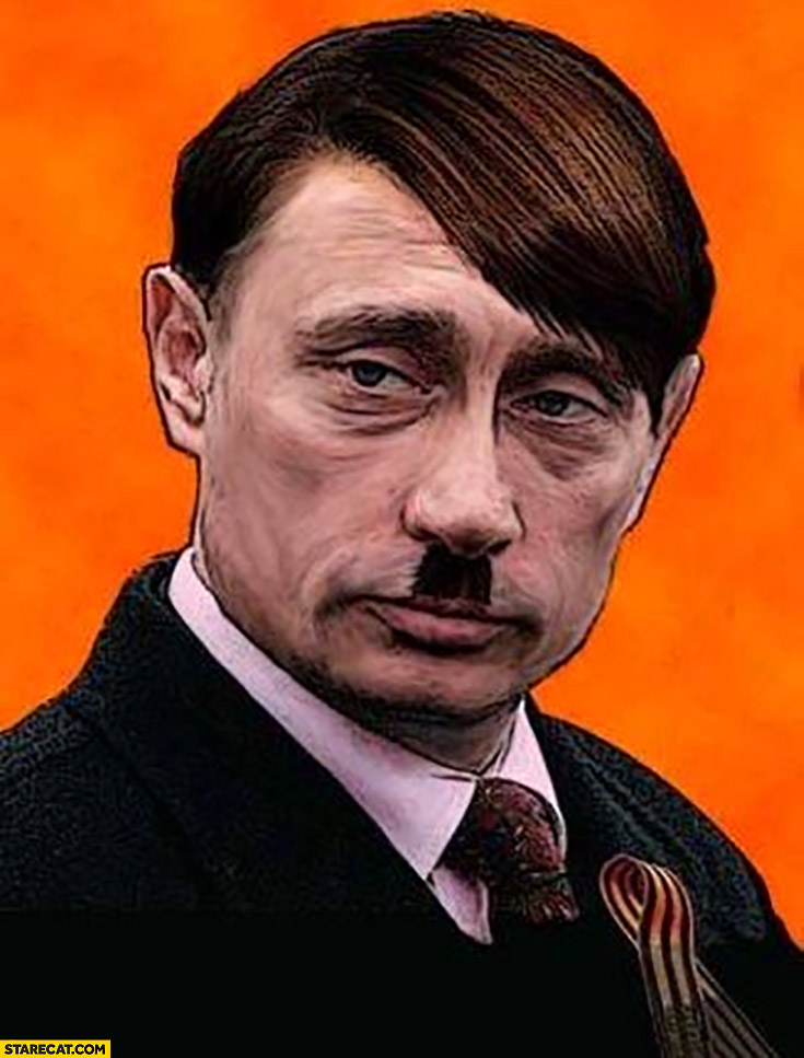 Vladimir Putin looks like Adolf Hitler photoshopped