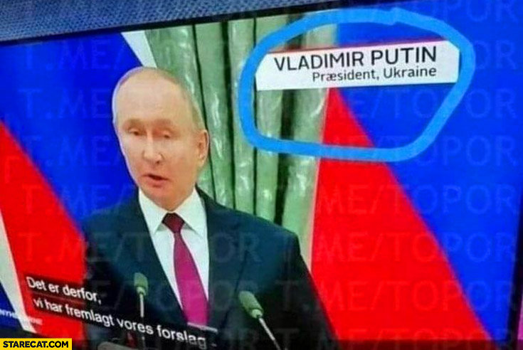 Vladimir Putin president of Ukraine tv caption fail