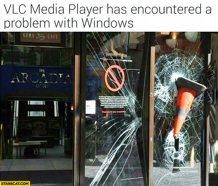 VLC media player has encountered a problem with windows