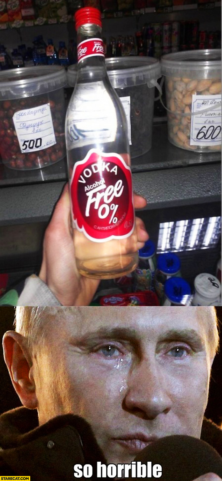 Vodka alcohol free horrible crying Putin