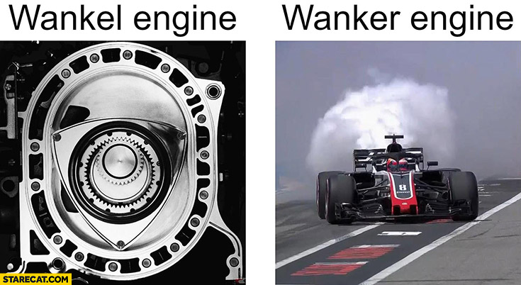 Wankel engine vs wanker engine Fomula 1 one