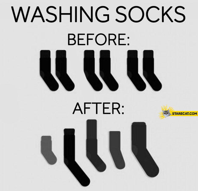 Washing socks before after