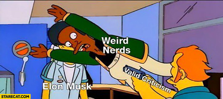 Weird tweets protect Elon Musk from valid criticism The Simpsons