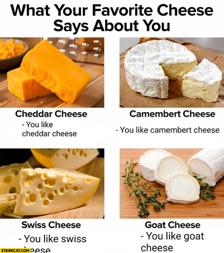 What your favorite cheese says about you: you like this type of cheese