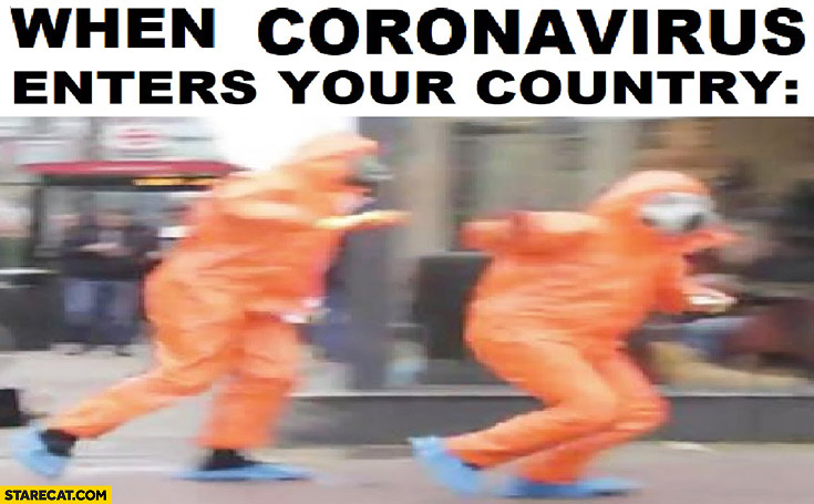 When coronavirus enters your country biohazard suit uniform