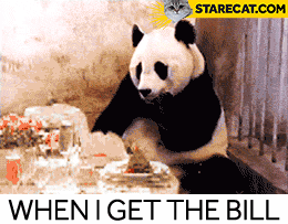 When I get the bill restaurant Panda