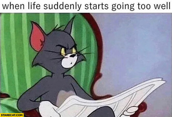 When life suddenly starts going too well Tom and Jerry