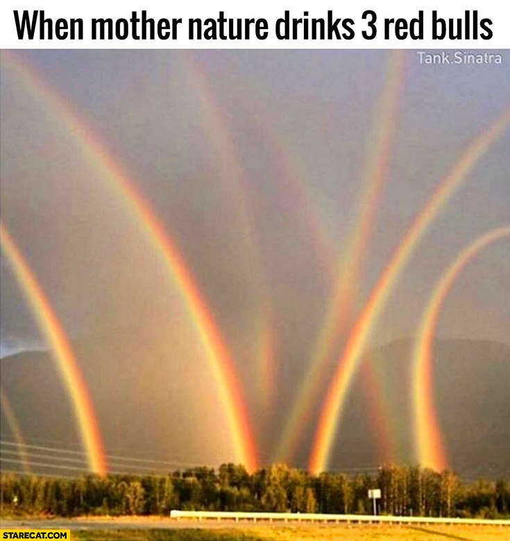 When mother nature drinks 3 RedBulls multiple rainbows