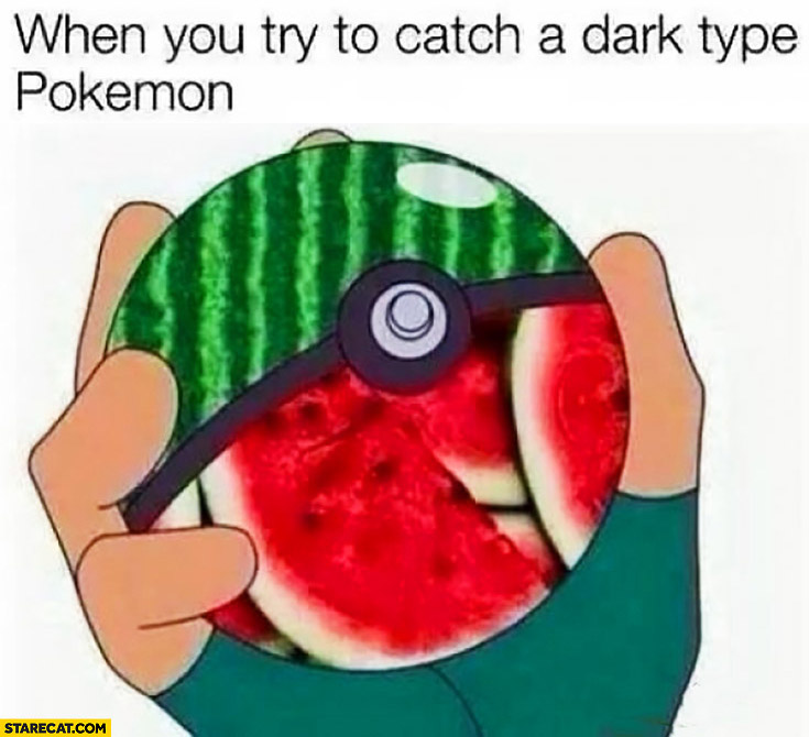 When you try to catch a dark type Pokemon pokeball watermelon