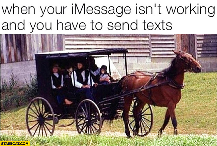 When your iMessage isn’t working and you have to send texts carriage horses