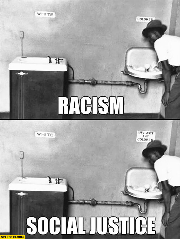 White colored safe space for colored racism social justice