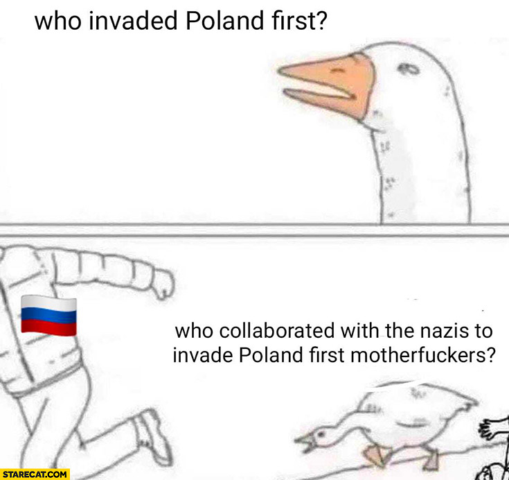 Who invaded Poland first? Goose duck asks Russia: who collaborated with the nazis to invade Poland?