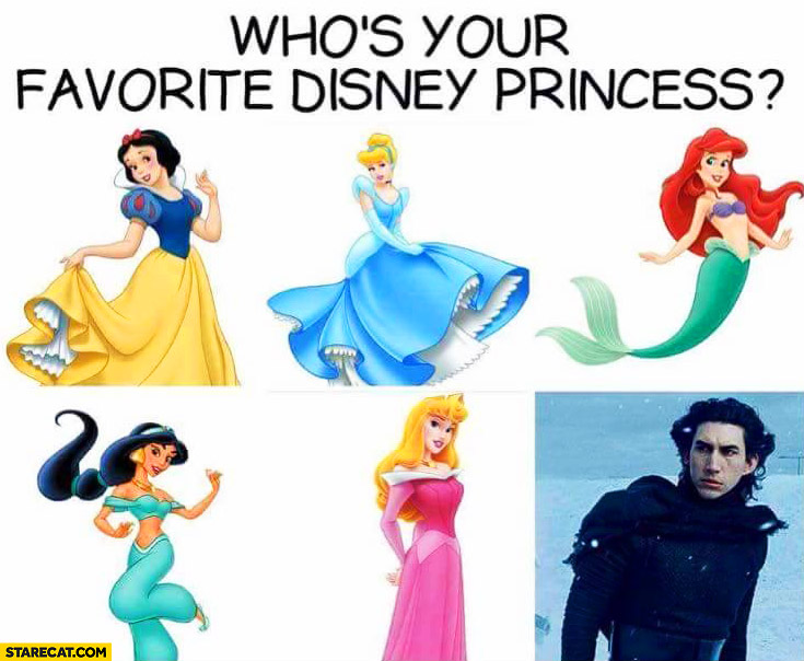 Who’s your favorite Disney princess Kylo Ren Adam Driver