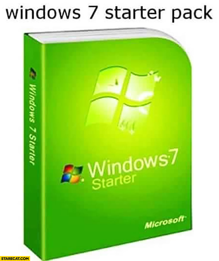 Windows 7 starter pack box