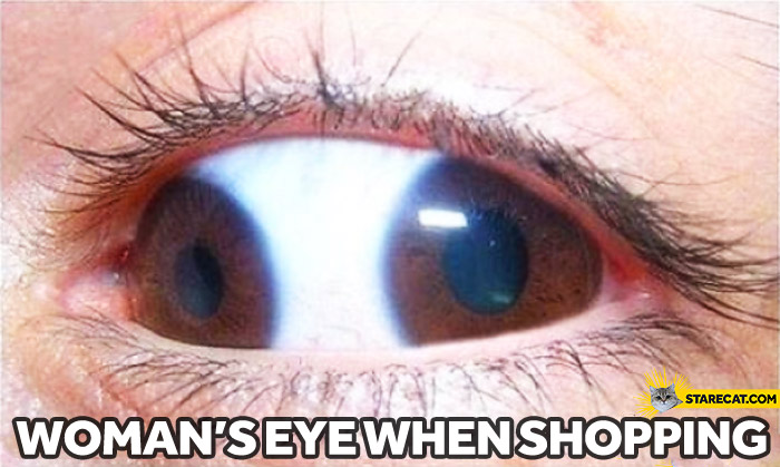 Woman’s eye when shopping
