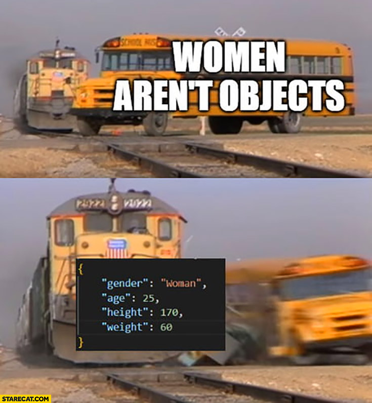 Women aren’t objects, not when you are programming bus train crash