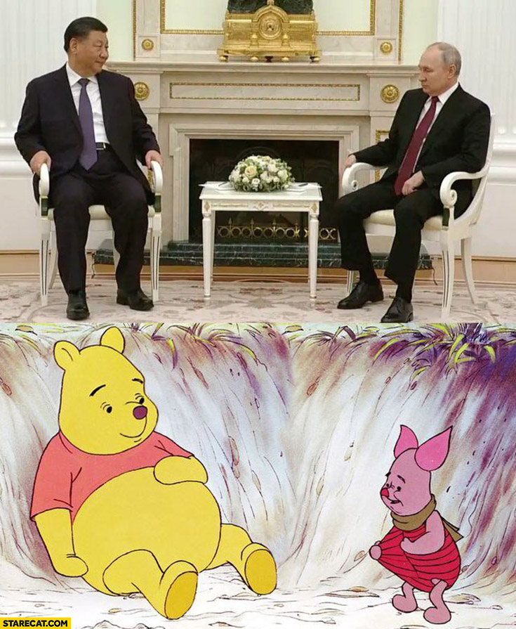 Xi Jinping vladimir putin like Winnie the Pooh Piglet